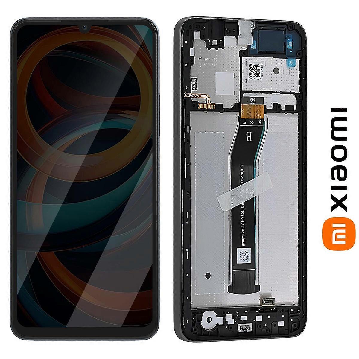 Original Complete Screen for Redmi A3 LCD Display with Touch and Chassis, Black