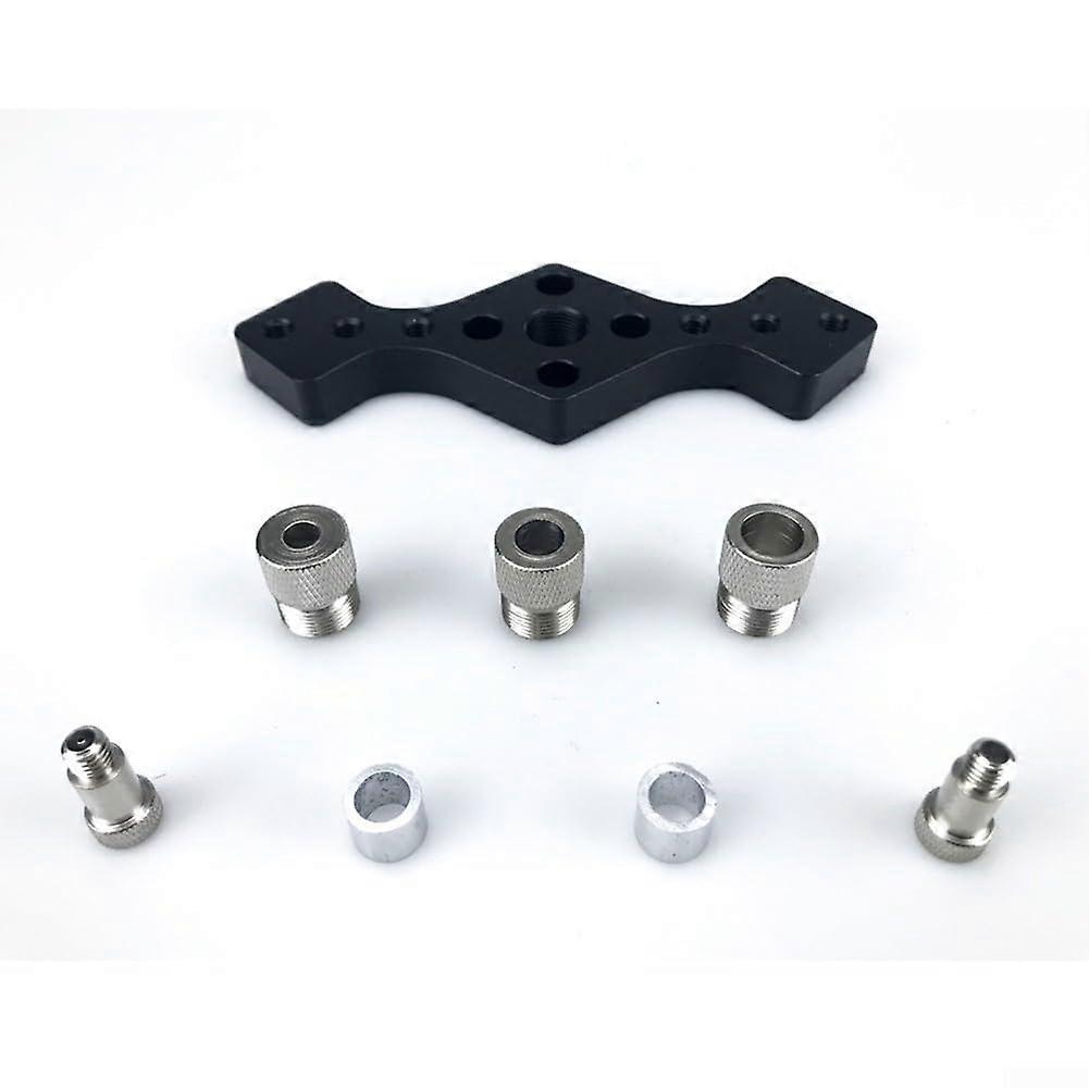 Woodworking drill guide with  wear resistance and adjustable feet for professional results (Black)