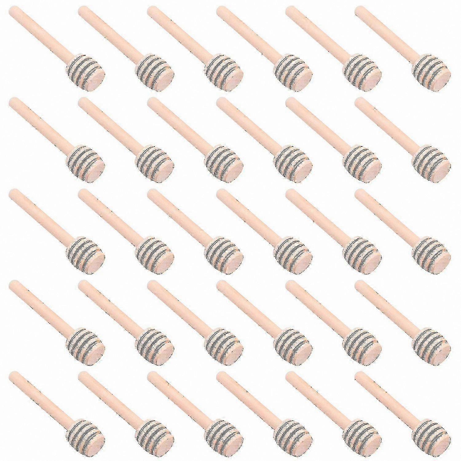 30-Pack Mini Wooden Honey Dispensing Sticks, 3" Drizzle Tools for Honey Jars