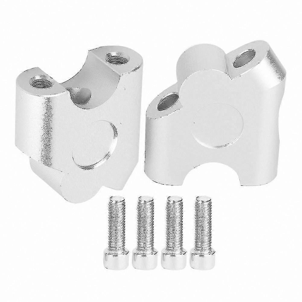 22mm Universal Motorcycle Handlebar Riser Adapter - Chrome Silver