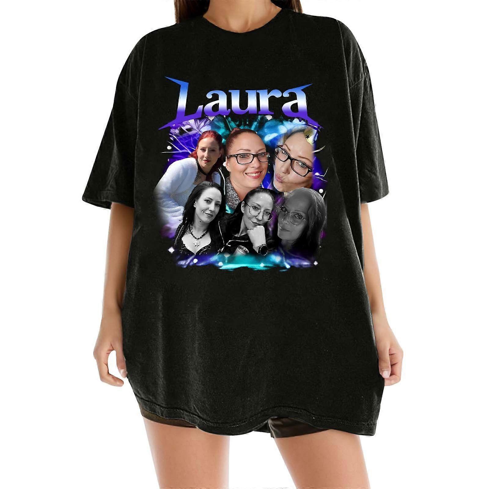 Women's Oversized Graphic T-Shirt with Laura Print