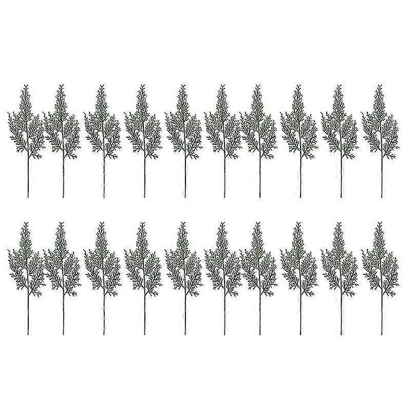 Artificial Green Cypress Branch with Pine Needles - 20 Pcs for Home, Office & Christmas Decorations