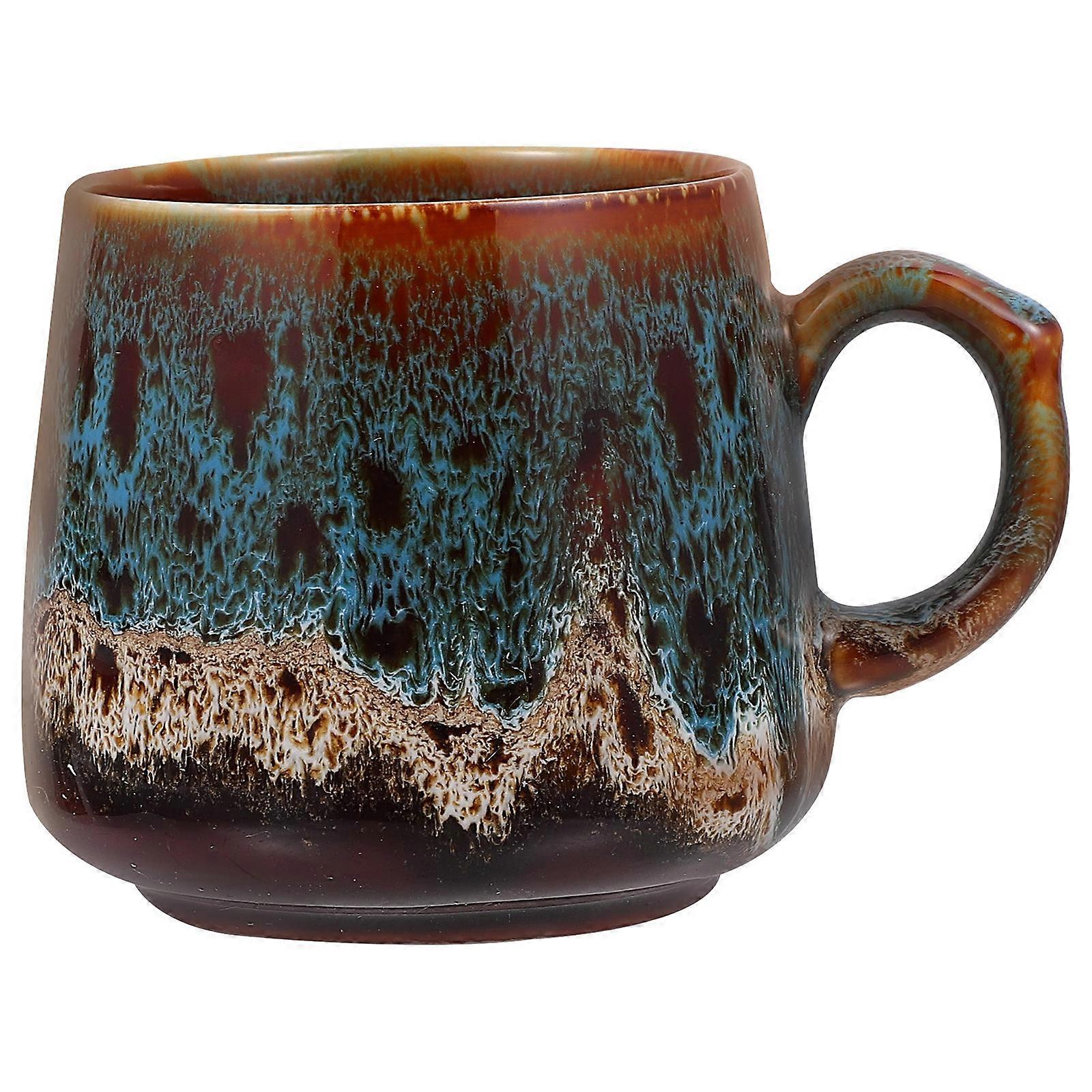 Household Ceramic Coffee Cup for Home and Café Use Red Material Smooth Design Drinking 1Pcs