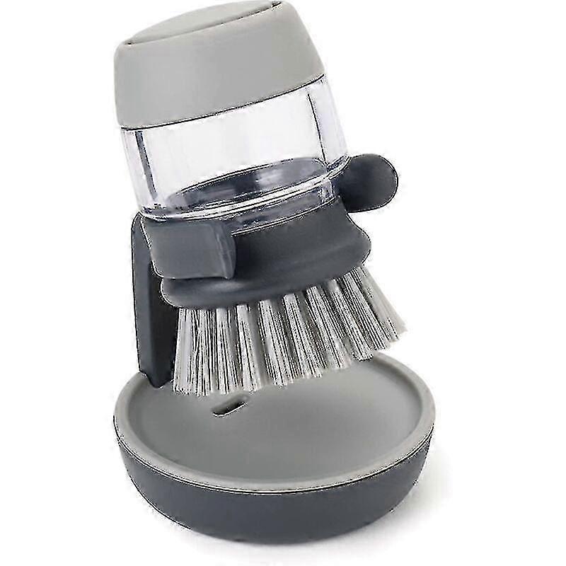 Palm Scrub with Built-in Dish Soap Reservoir in Gray for Effective Hand Cleaning