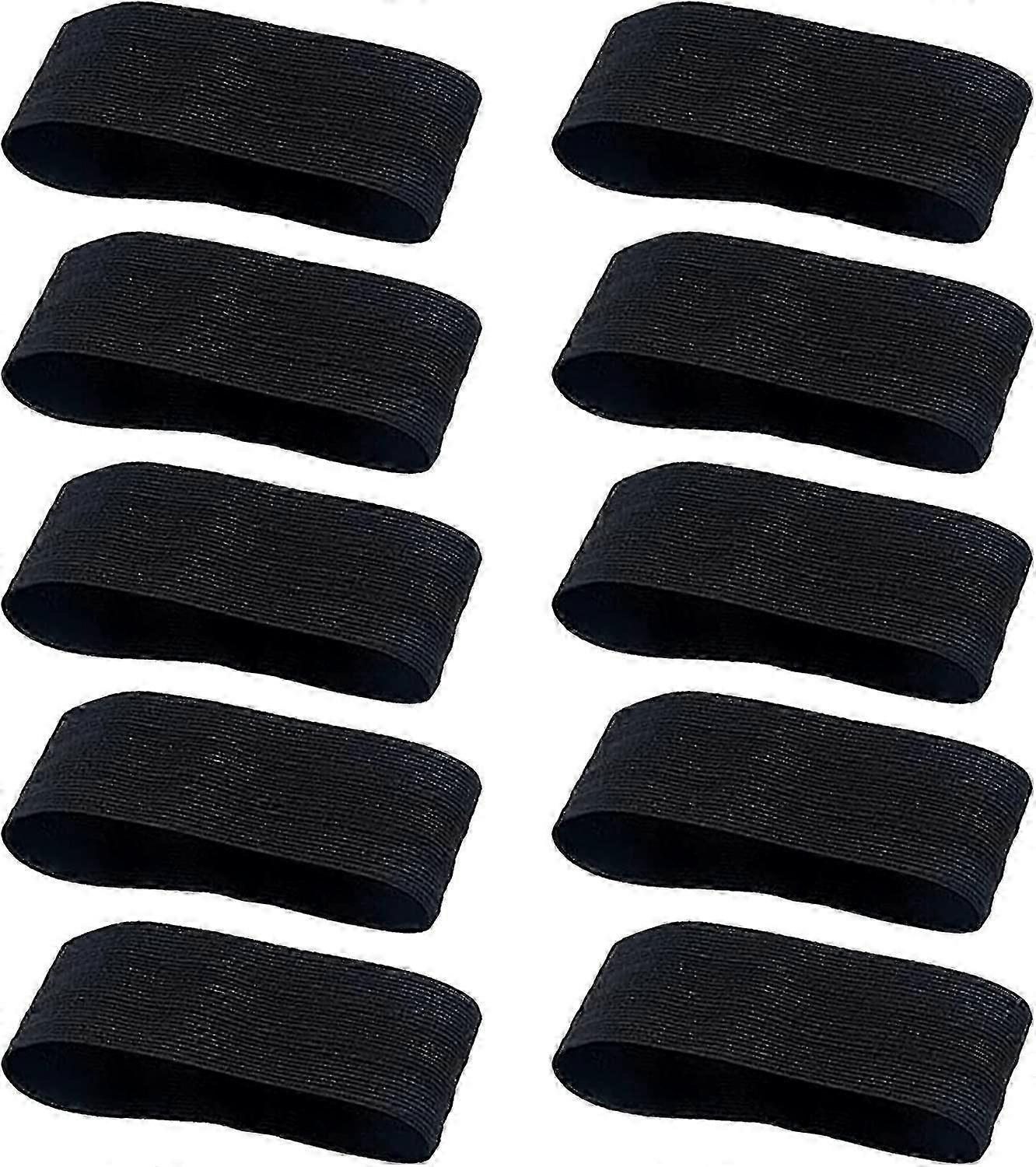 10 Pcs Black Armbands Football, Elastic Mourning Bands, Loop Closure Sports Armbands for Running, Exercise