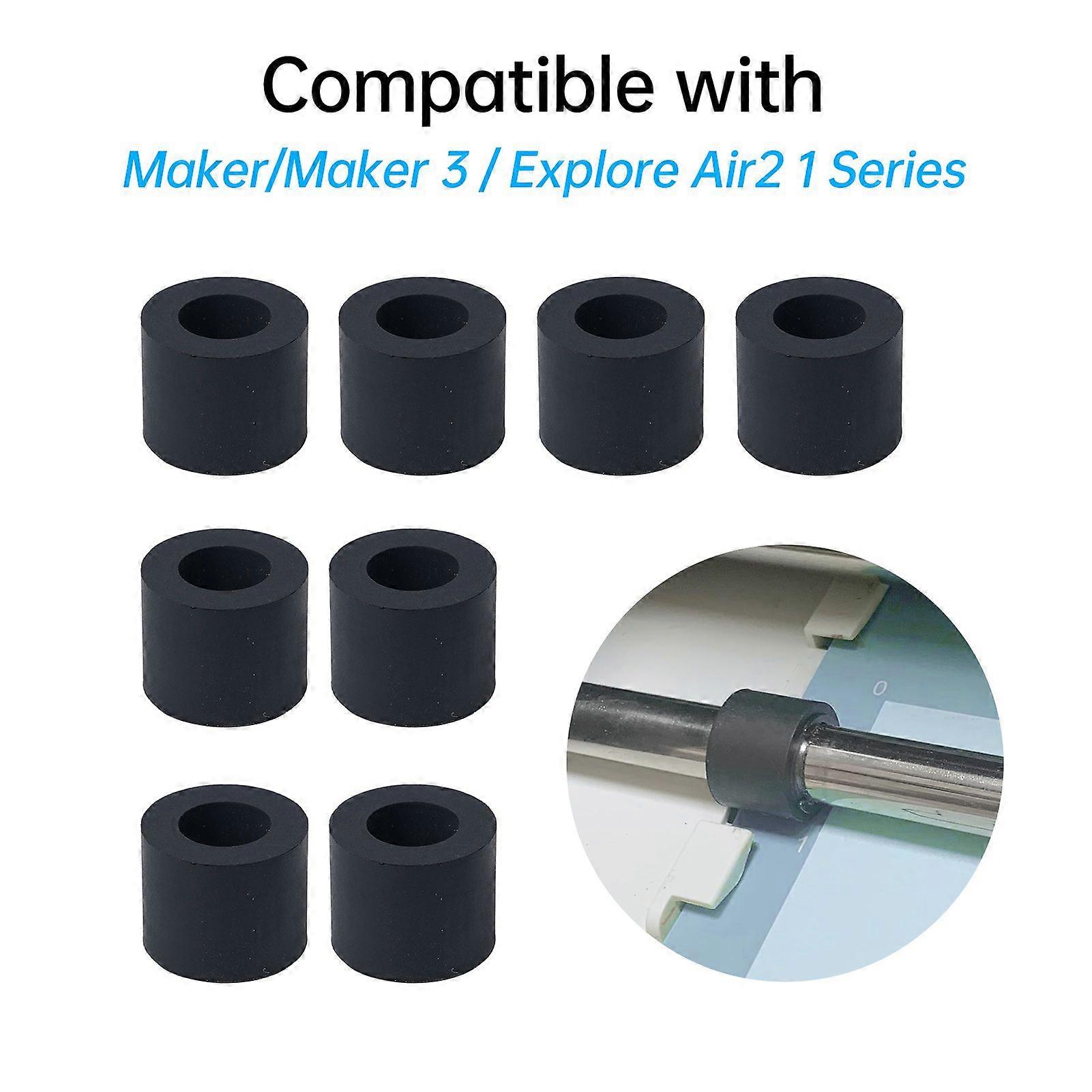 8PCS Rubber Roller Replacement +16PCS Retaining Clip Rings Compatible with Maker/Maker 3 / Explore Air2 1 Series Durable and Long-Lasting Accessories