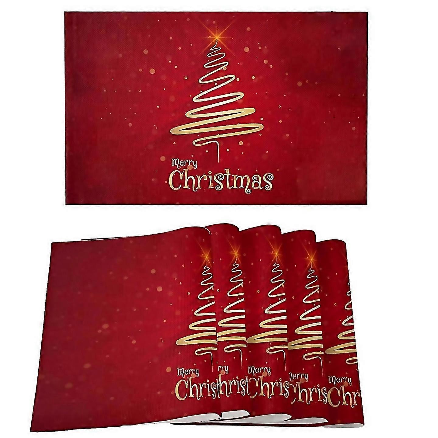 For Merry Christmas Tree Placemats Set