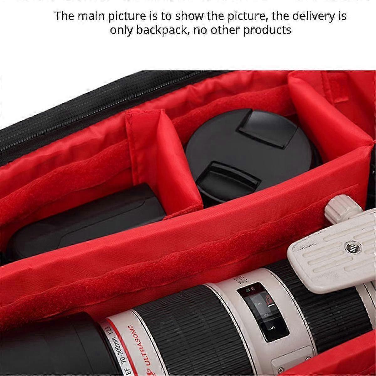 SLR Camera Bag Digital Lens Outdoor Photography Backpack Waterproof Fabric Large Capacity Multi-Fun Bag Red