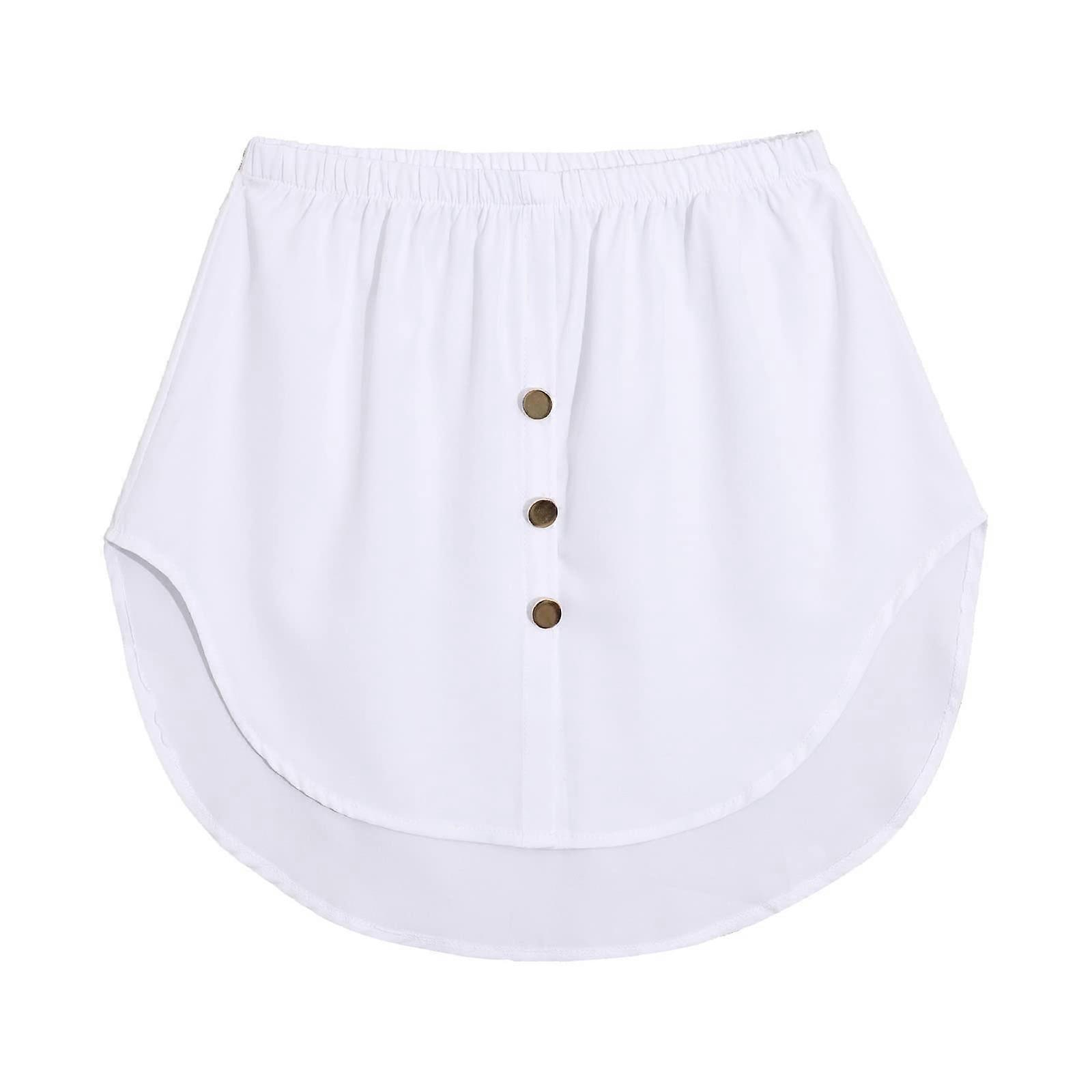 Lower Mini Shirt Women's Extensions For Layering Waist Mini With Elastic Shirt Band Extension Dress White 3XL