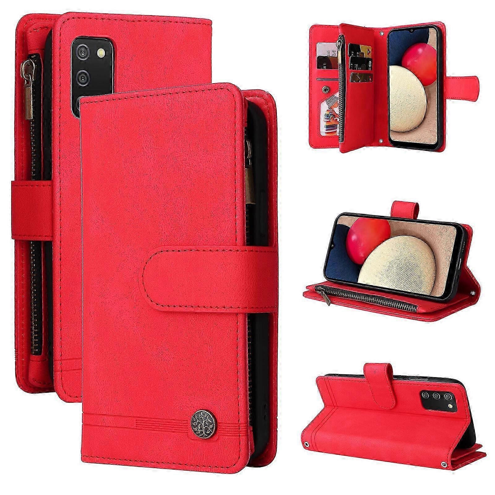 Case for Samsung Galaxy A02S Leather Flip Folio Case with Credit Ca...