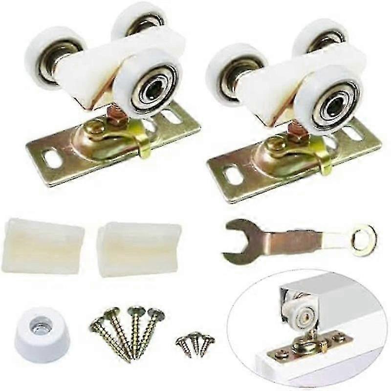 2 Pack Sliding Pocket Door Hardware Top Hanger Rollers Wheels Assembly Fit Part 1125 & 1500 Hardware Kit Edition 0827