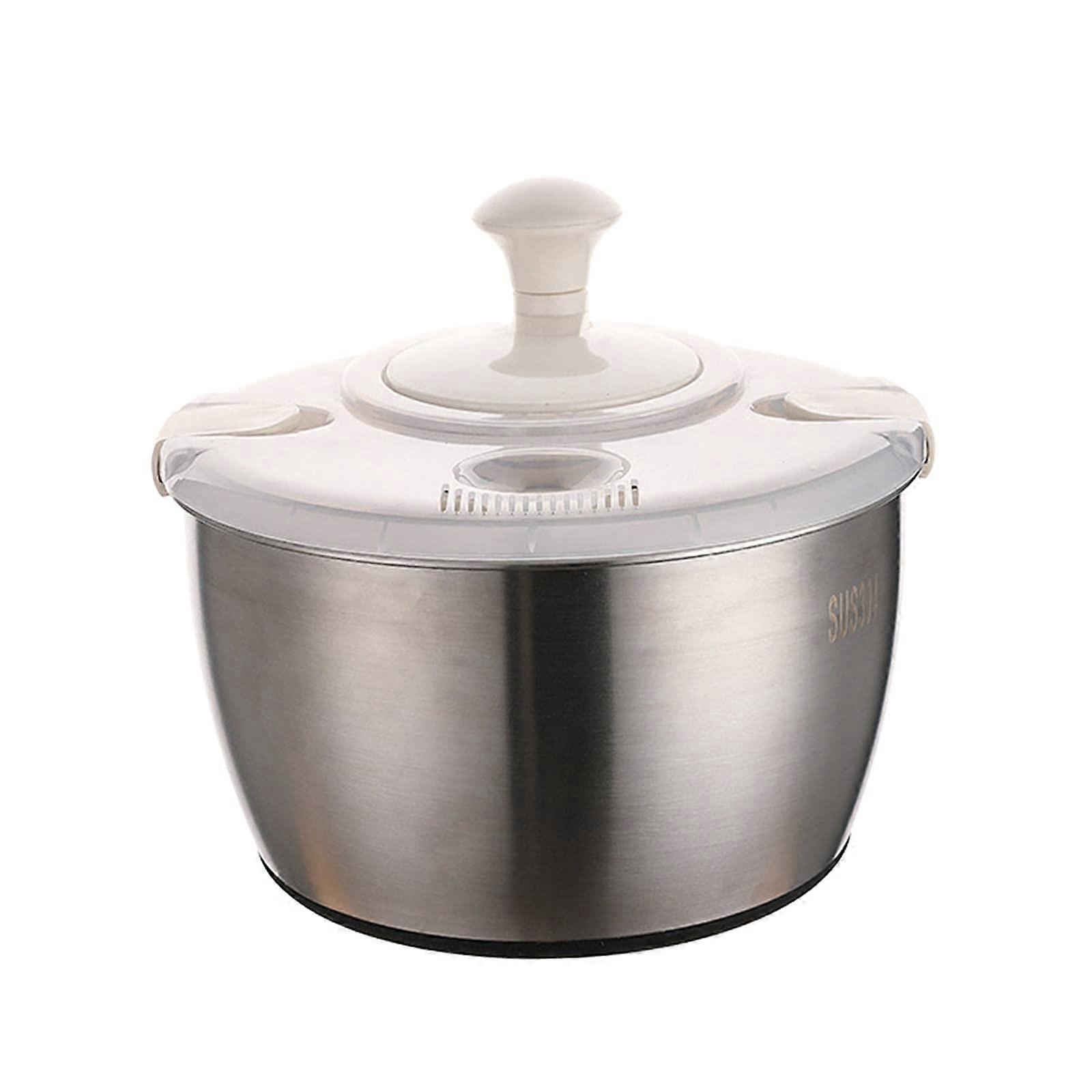 Salad Spinner Lockable Colander Basket Compact Storage Vegetable Dryer