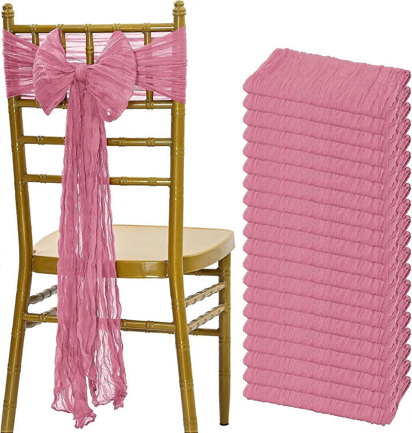 20 PCS Chair Sashes Cheesecloth Chair Sashes Rustic Chair Decorative Bows