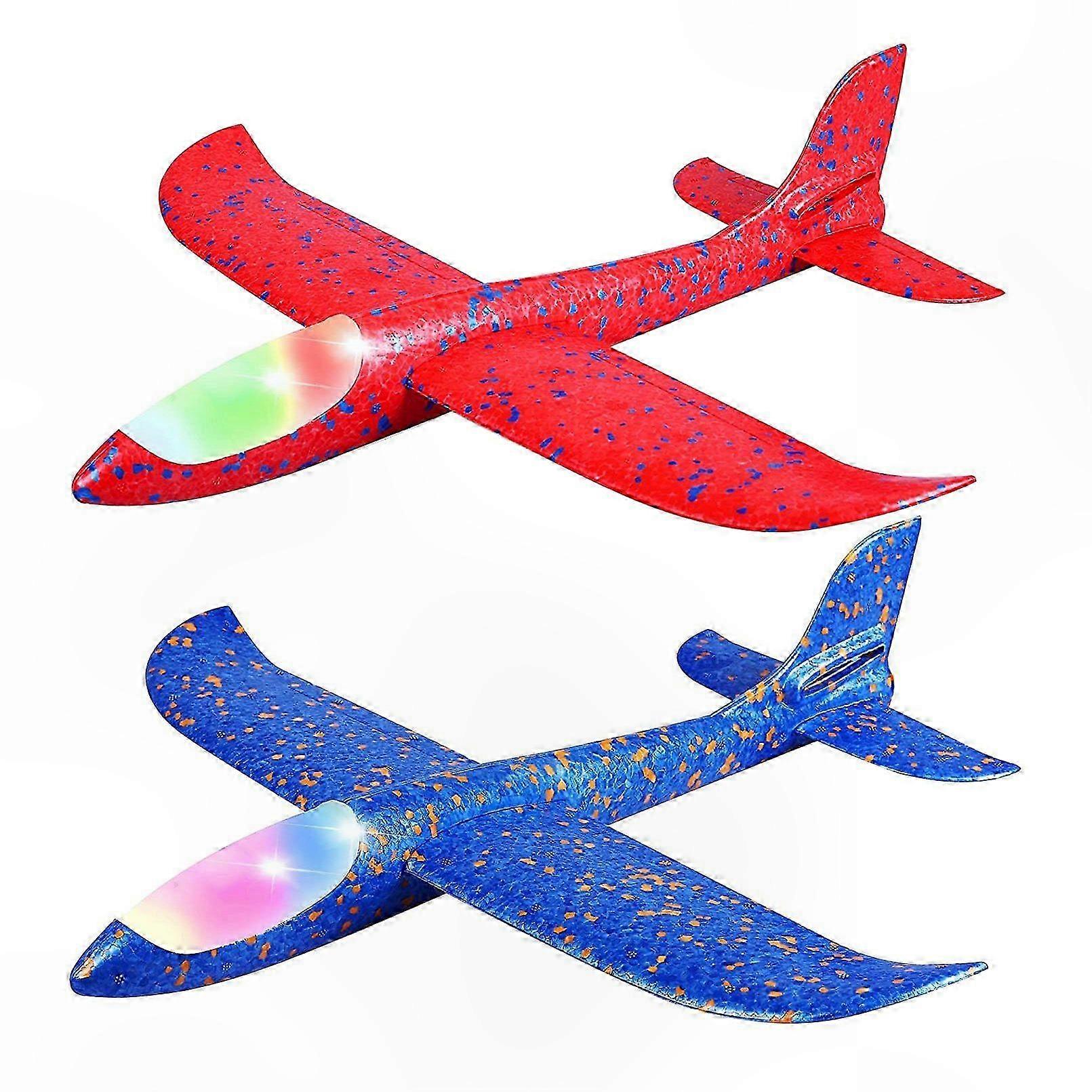 Glowing Foam Plane Set with LED Lights for Outdoor Fun and Party Decorations