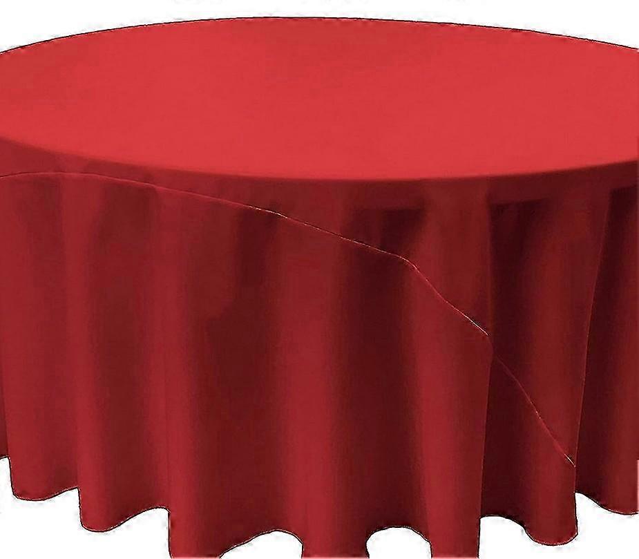 linho poliéster poplin toalha redonda, vermelho