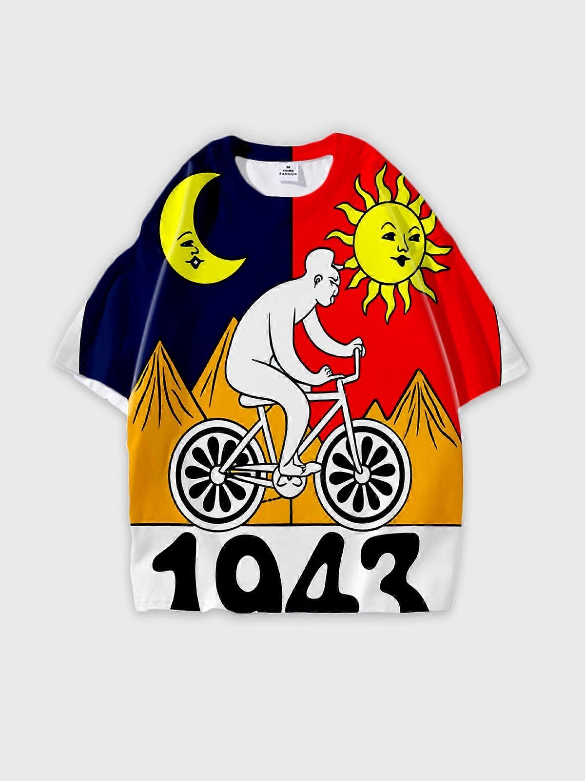 T-Shirt Short Sleeve Round Neck, Summer Casual Loose Graphic Tee, Unisex Pattern U1827
