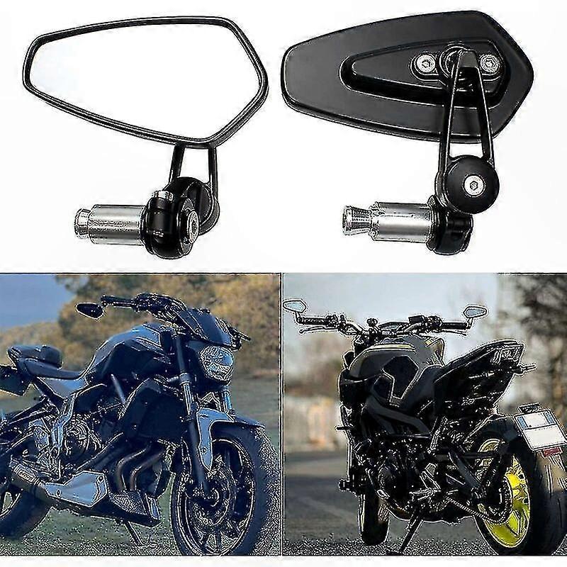 Universal Black Handlebar Mirrors Compatible with Multiple Motorbike Models