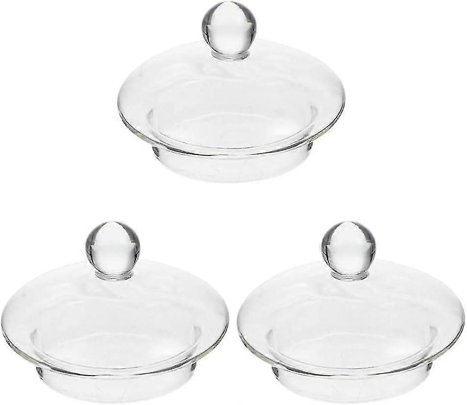 Ensemble de 3 couvercles en verre de remplacement pour petite théière, distributeur de boissons (3,2 pouces)