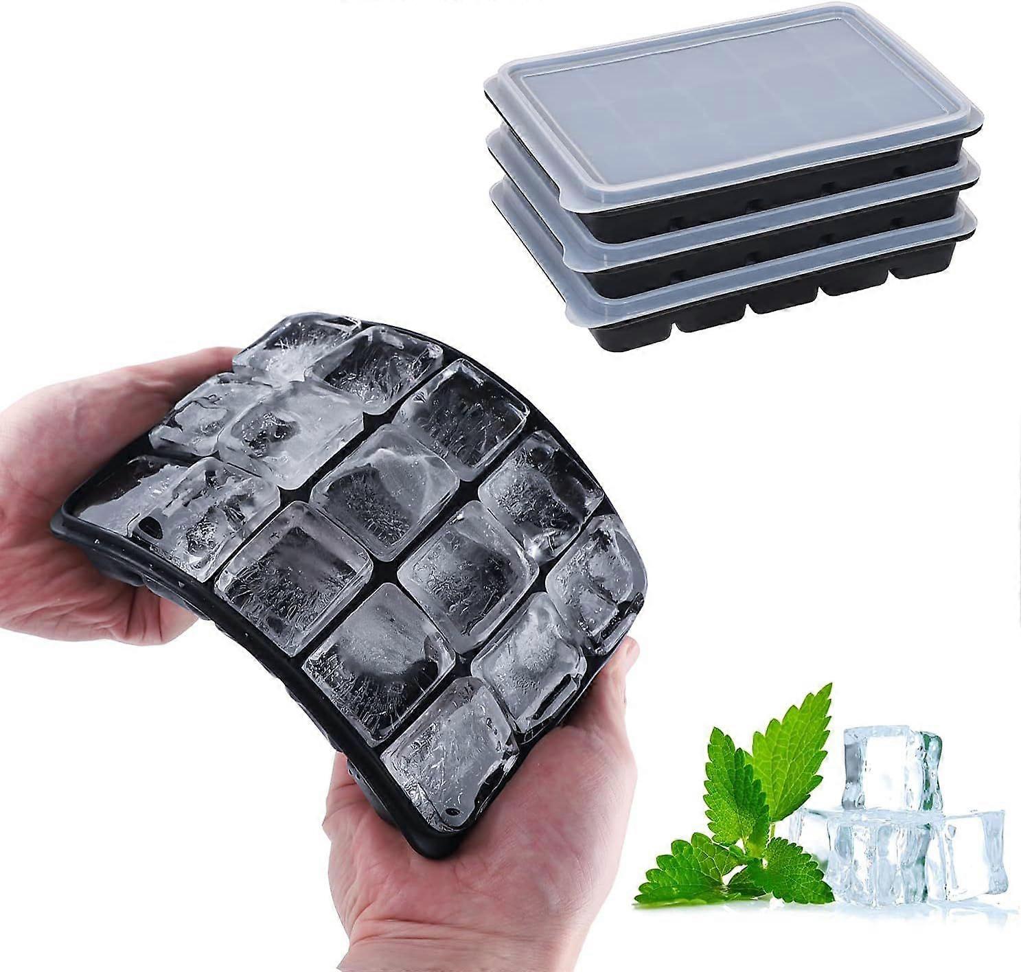 Pack Ice Cube Tray, Silicone Ice Cube Trays with Drip-Free Lid, 45 Cubes