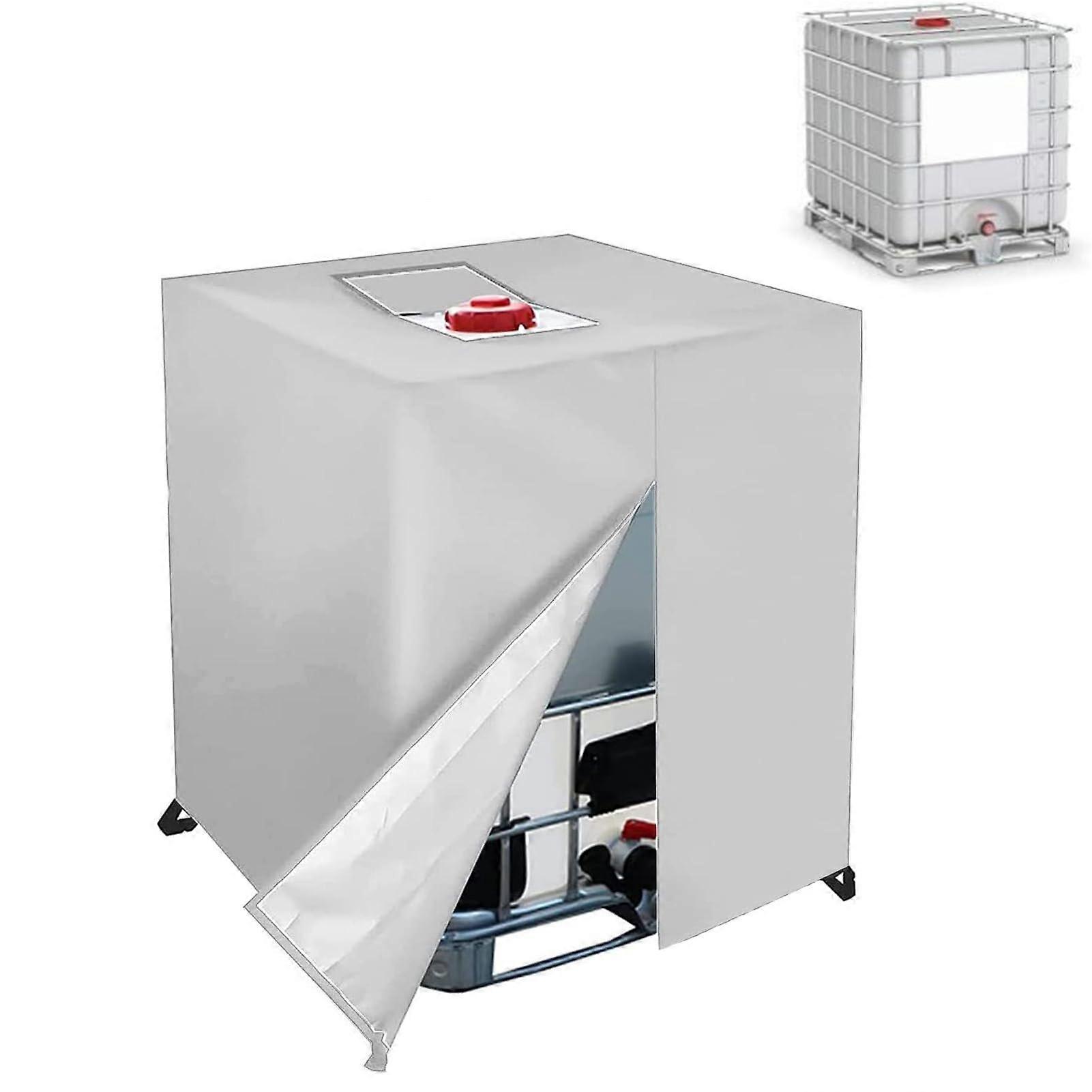 Water Tank Cover For 1000L IBC Container UVResistant Silver Waterproof Zipper Closure For IBC Tank