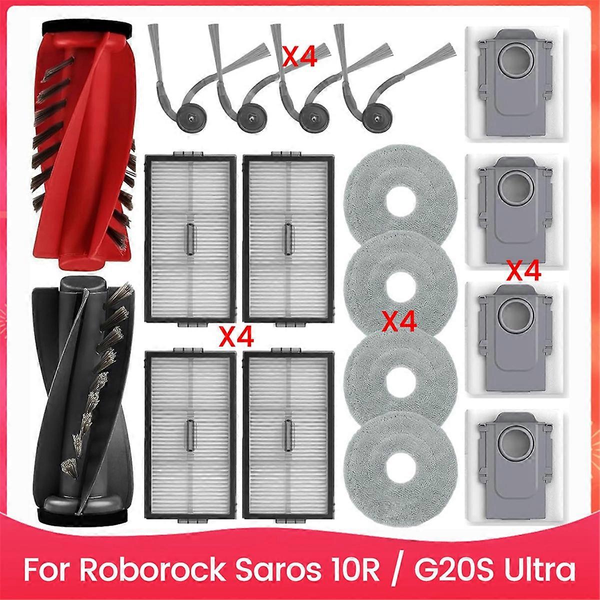 Replacement Parts for Saros 10R / G20S Ultra Robot Vacuum Cleaner Main Side Brush HEPA Filters Mop Pads