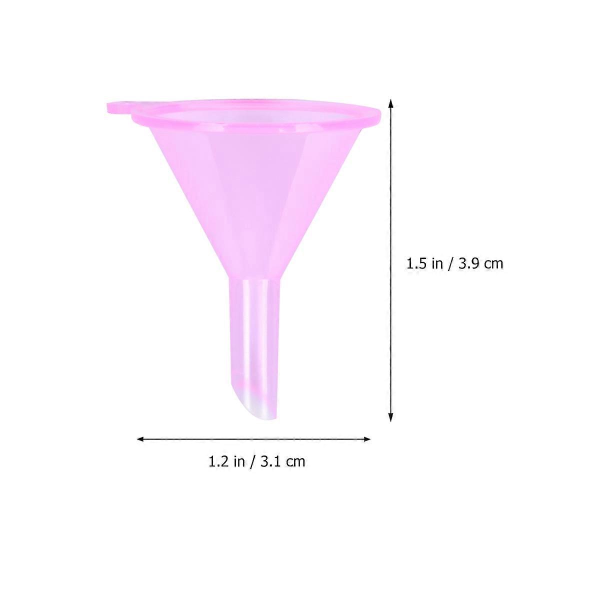 100Pcs Mini Clear Plastic Funnels For Liquid Transfer In Pink Color Ideal For Bottle Filling Perfumes And Essential Oils