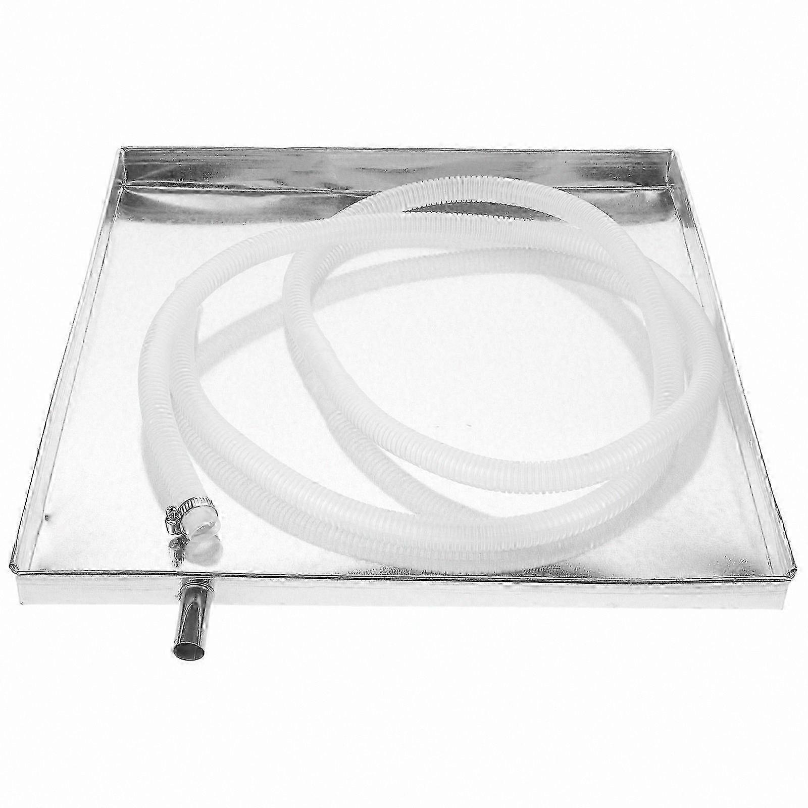Durable AC External Unit Drip Tray with Outlet Pipe, Leak-Resistant Air Conditioner Drain Pan