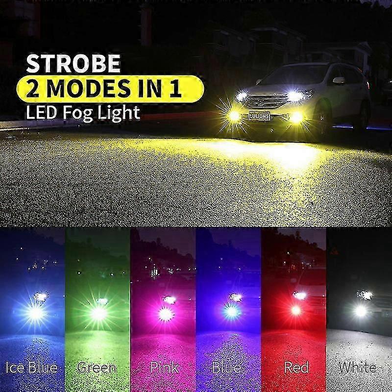 2pcs 24leds H7 Fog Lamp 9005 HB3 9006 HB4 880 881 Fog Lights For Cars Strobe H11 Led Headlight Bulb Day Driving Running Light