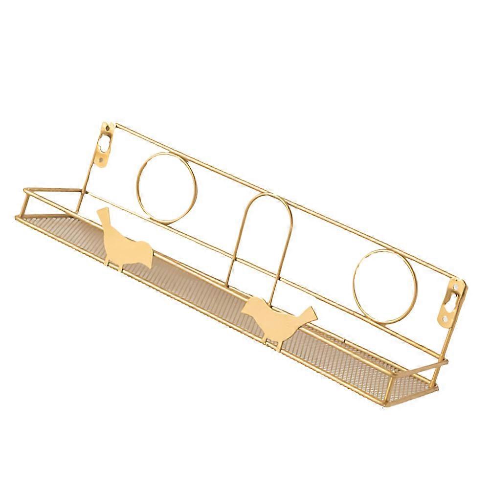 Wall Hanging Rack Bird Shape Storage Rack for Storage Use 1Pcs Golden Style