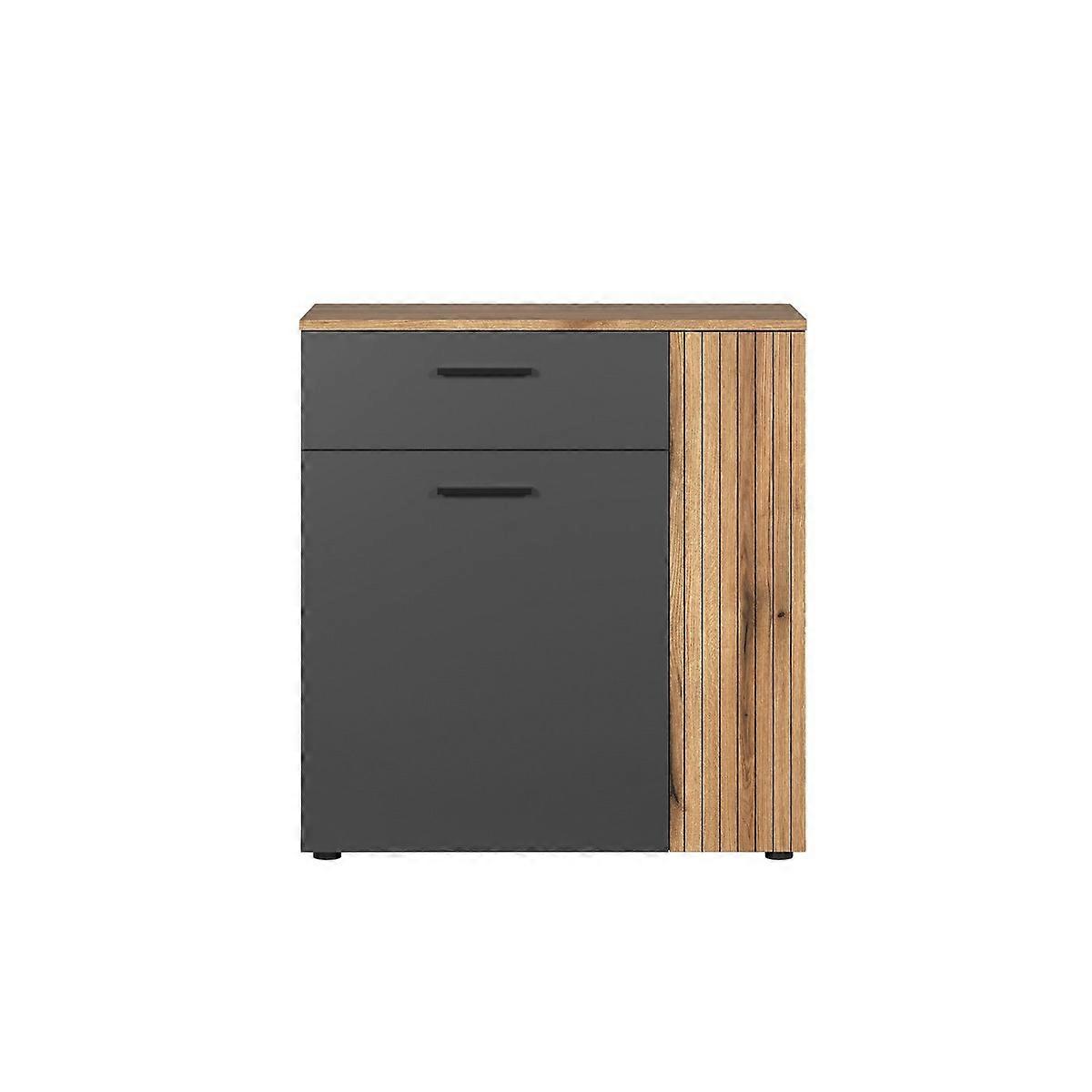Esteban Sideboard, Anthrazit, Melaminspanplatte, 80x86x38 cm