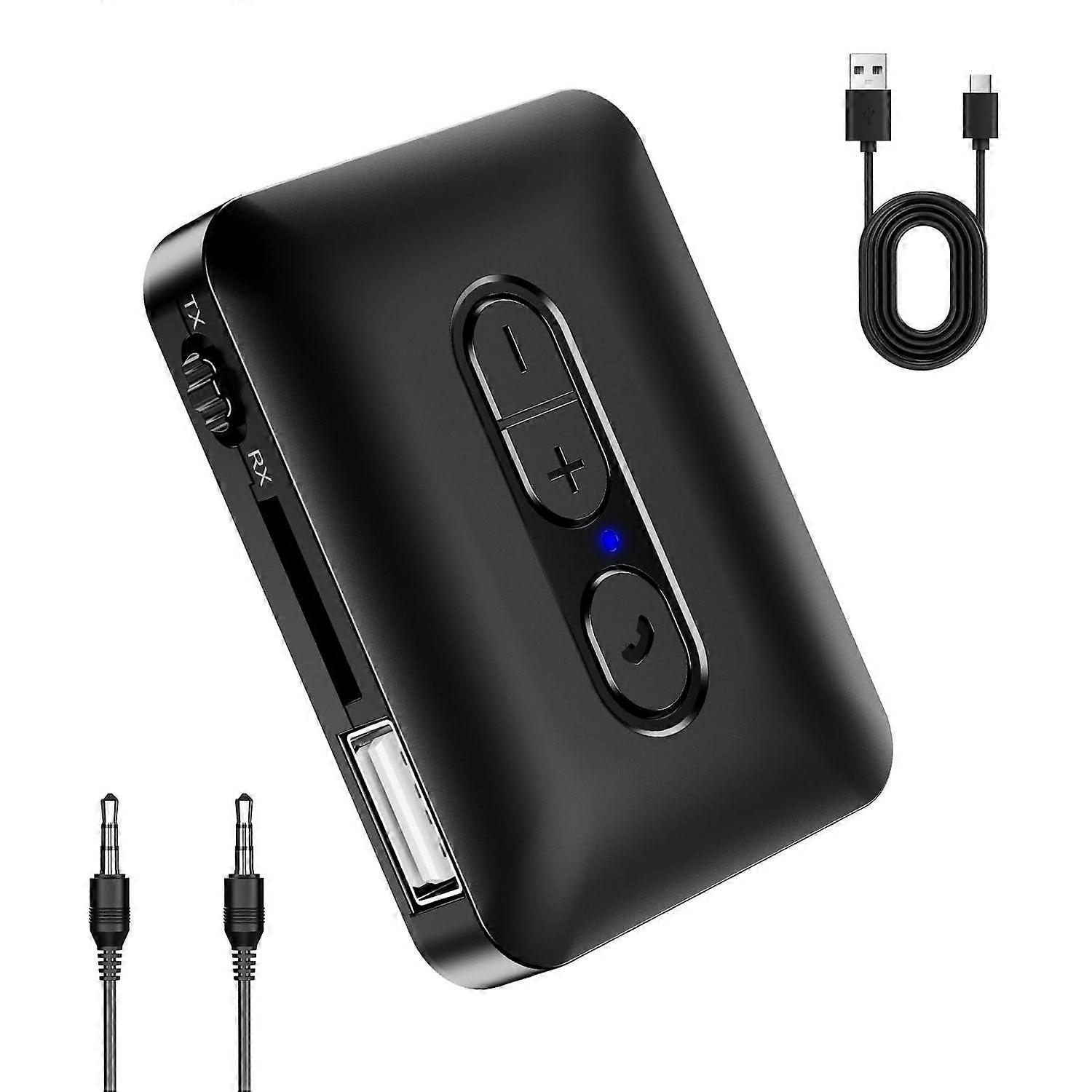 Bluetooth Aux Adapter for Car, Wireless Bluetooth Headphone Adapter, Bluetooth 5.4 Transmitter Receiver Support Hands-Free Calling, TF Card, Plug & Pl