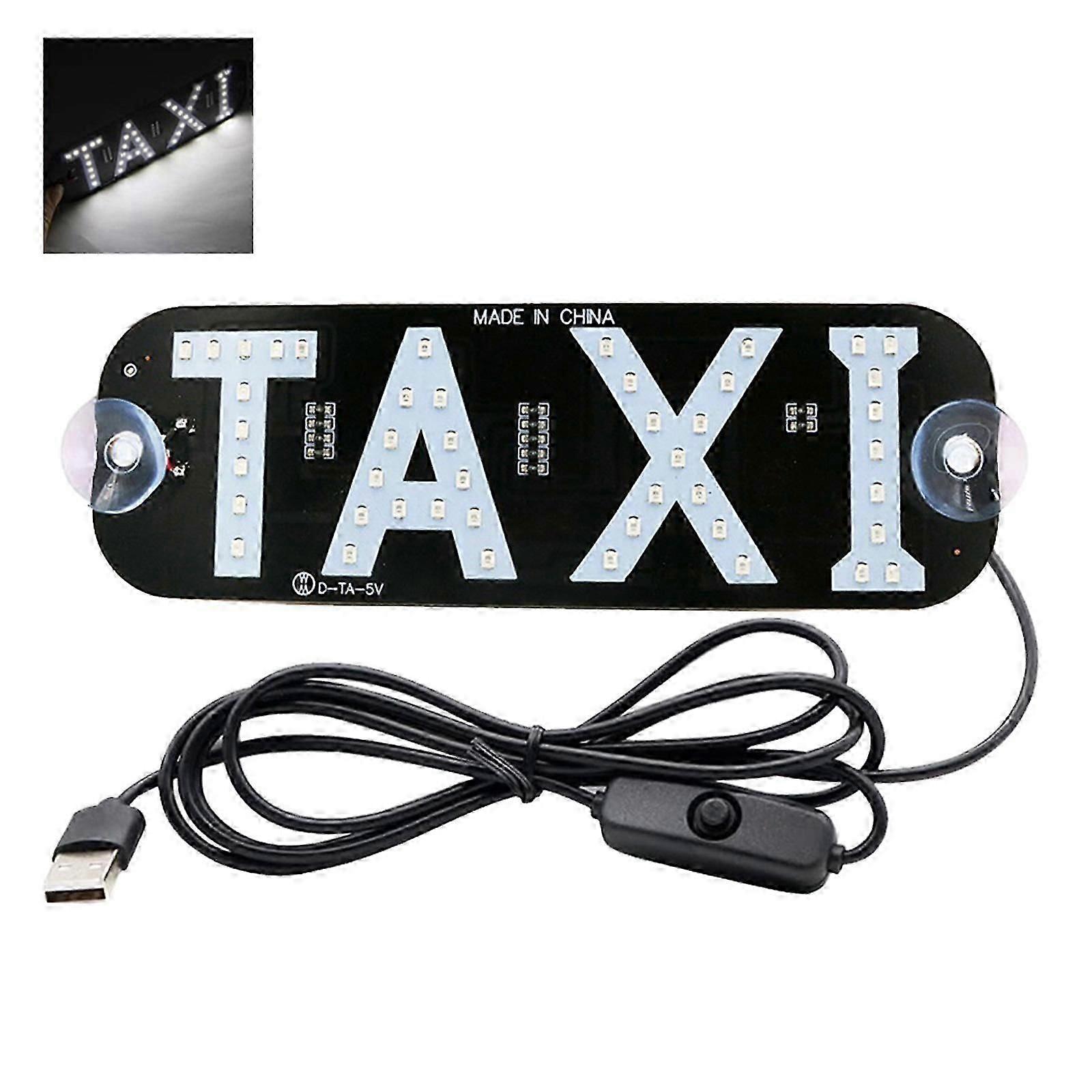 LED Taxi Sign Light With USB Charging And Suction Cup For Car Window Flashing Roof Light