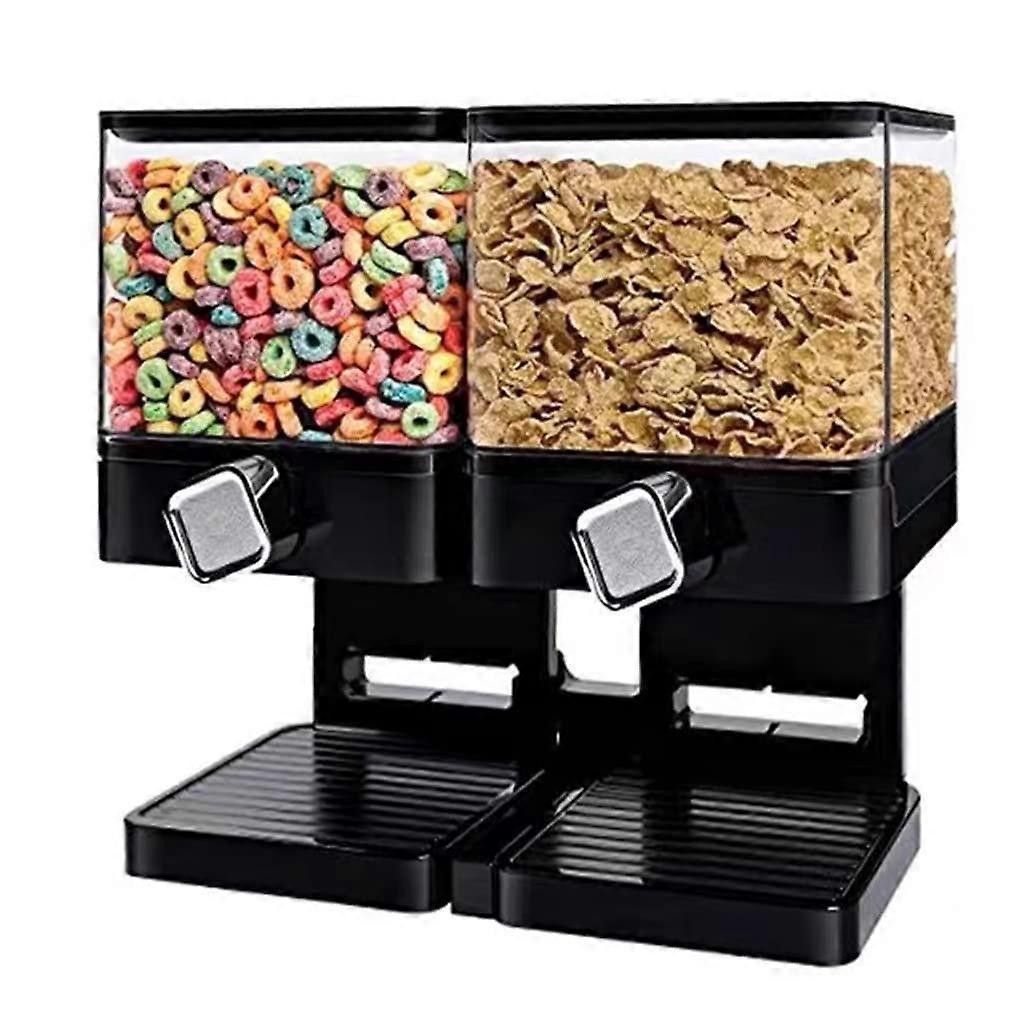 Cereal Dispenser and Storage Container 3.7L/7.4L Capacity Dry Food Keeper Countertop Storage Black 7.4L