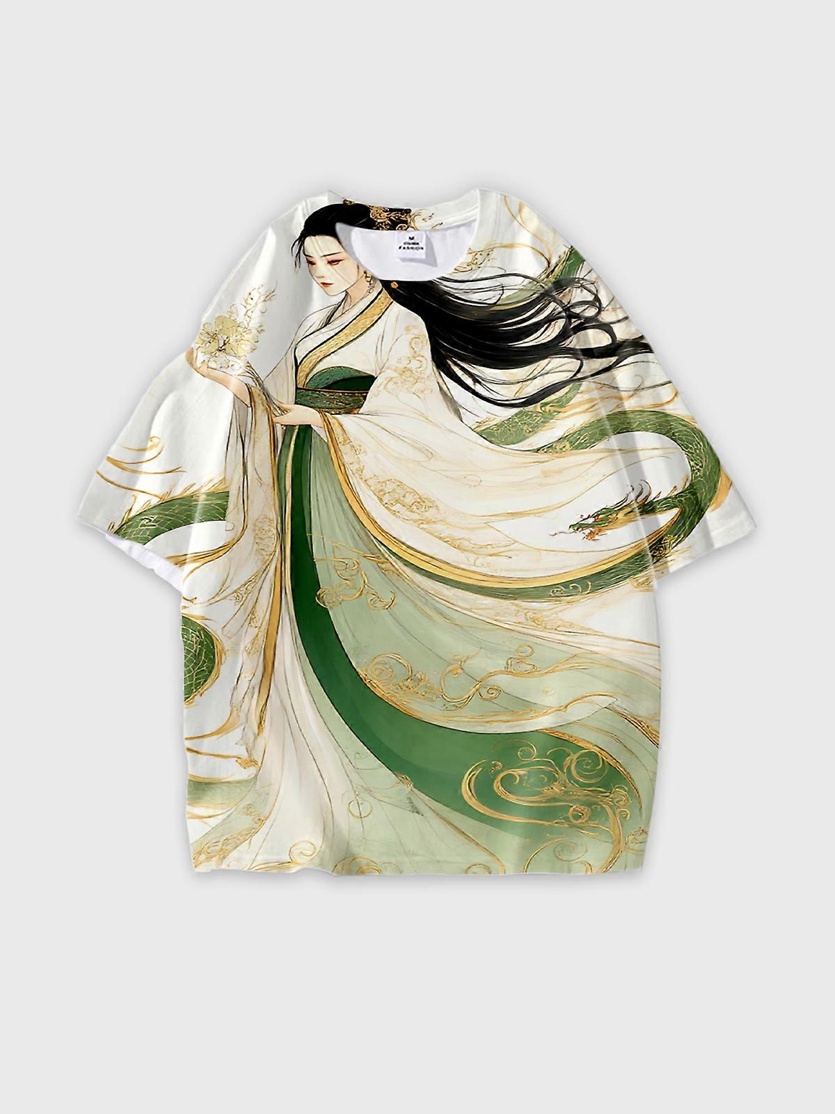 T-Shirt Short Sleeve Round Neck, Summer Casual Loose Graphic Tee, Unisex Pattern W1896