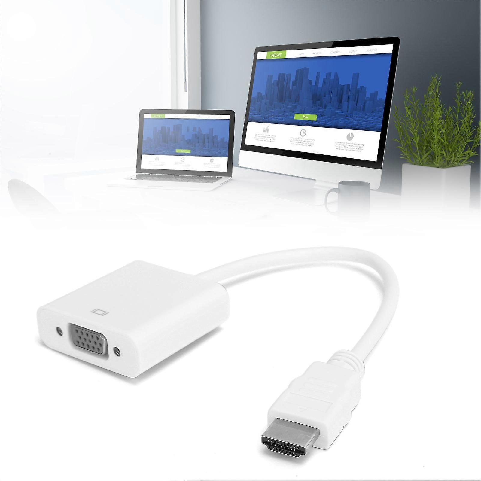 HD Multimedia Interface to VGA Converter Cable with 3.5mm Audio for Chromebook/Raspberry Pi/XboxWhite