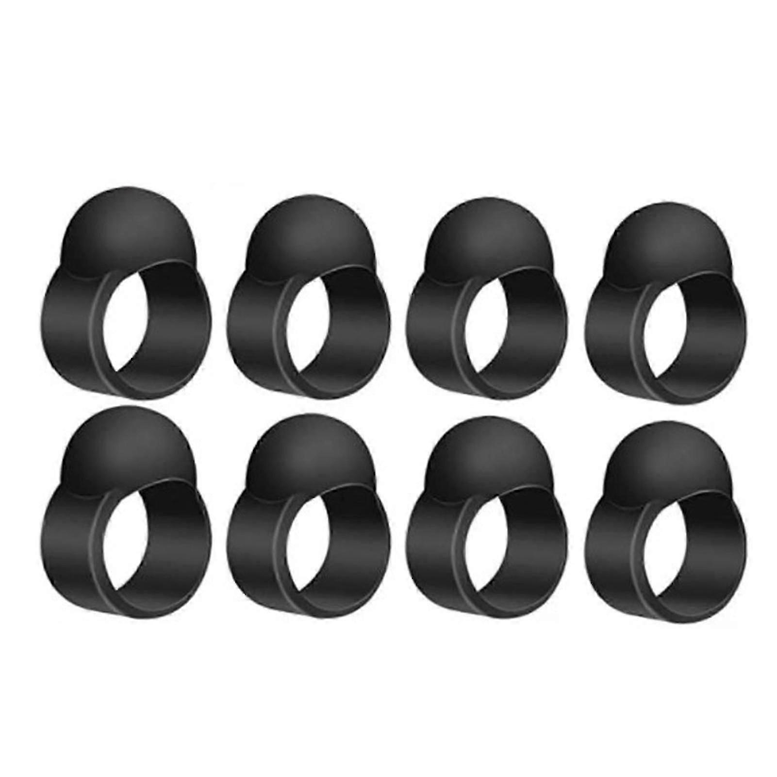 Doigtiers de tambour à langue d’acier, 8pcs accessoires de percussion à main noire pour jouer des instruments