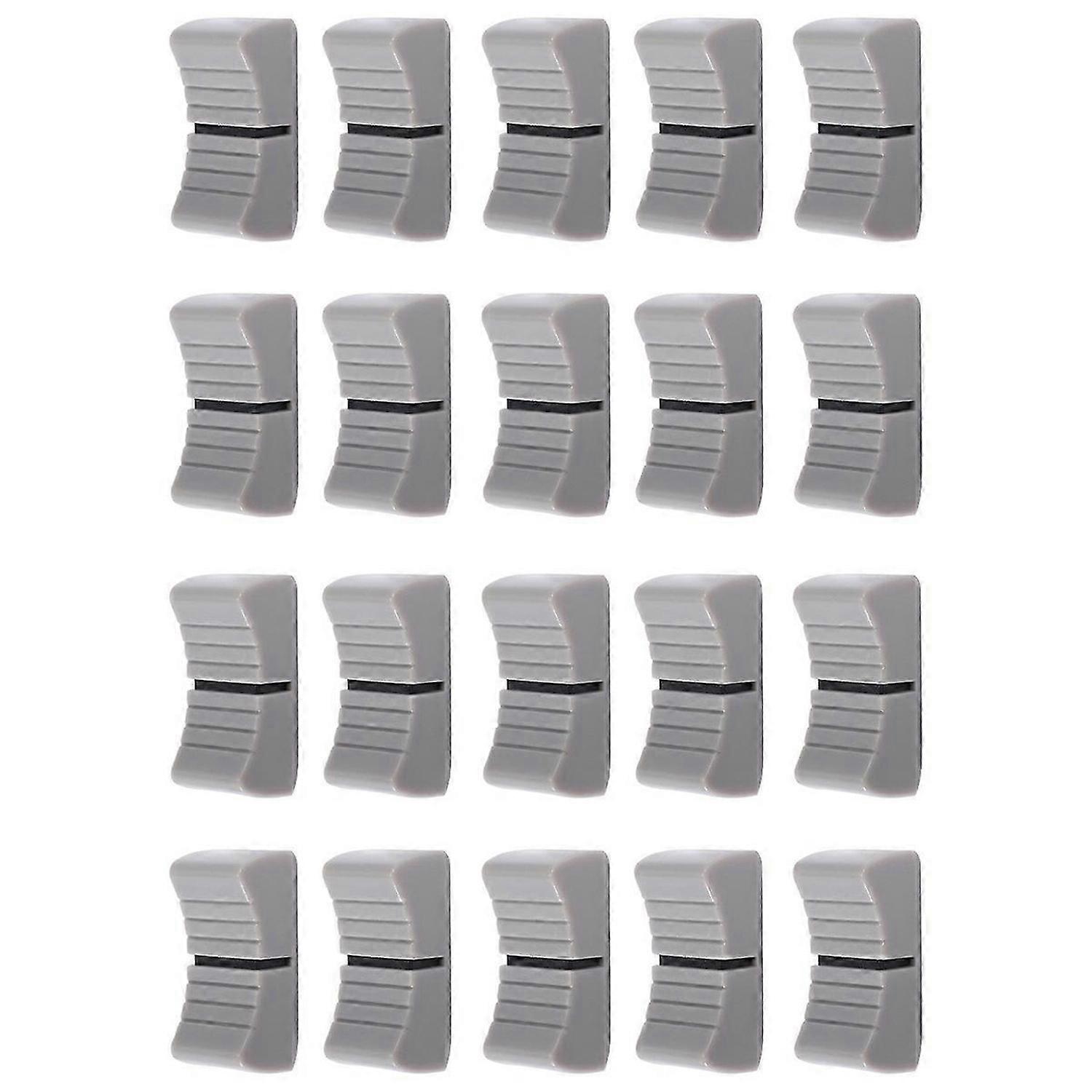 20Pcs Console Mixer Slider Fader Knobs for Potentiometer Gray Knob
