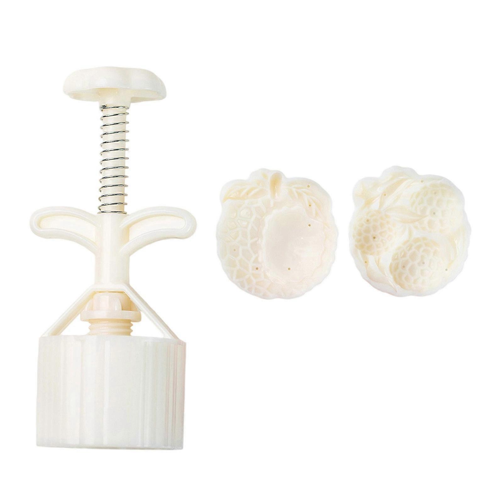 Lychee Pattern Mooncakes Press Delicate Embossing Mooncakes Molds Lychee Pattern Treat Stamps for Baking Lover Multicolor