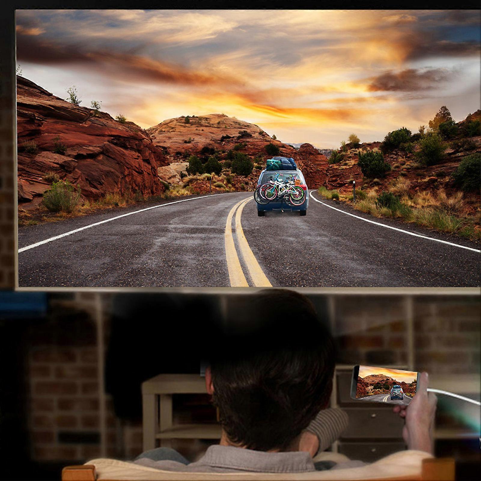 Mini 4K Portable Projector 2000lm 854x480 Pink Wireless Wired