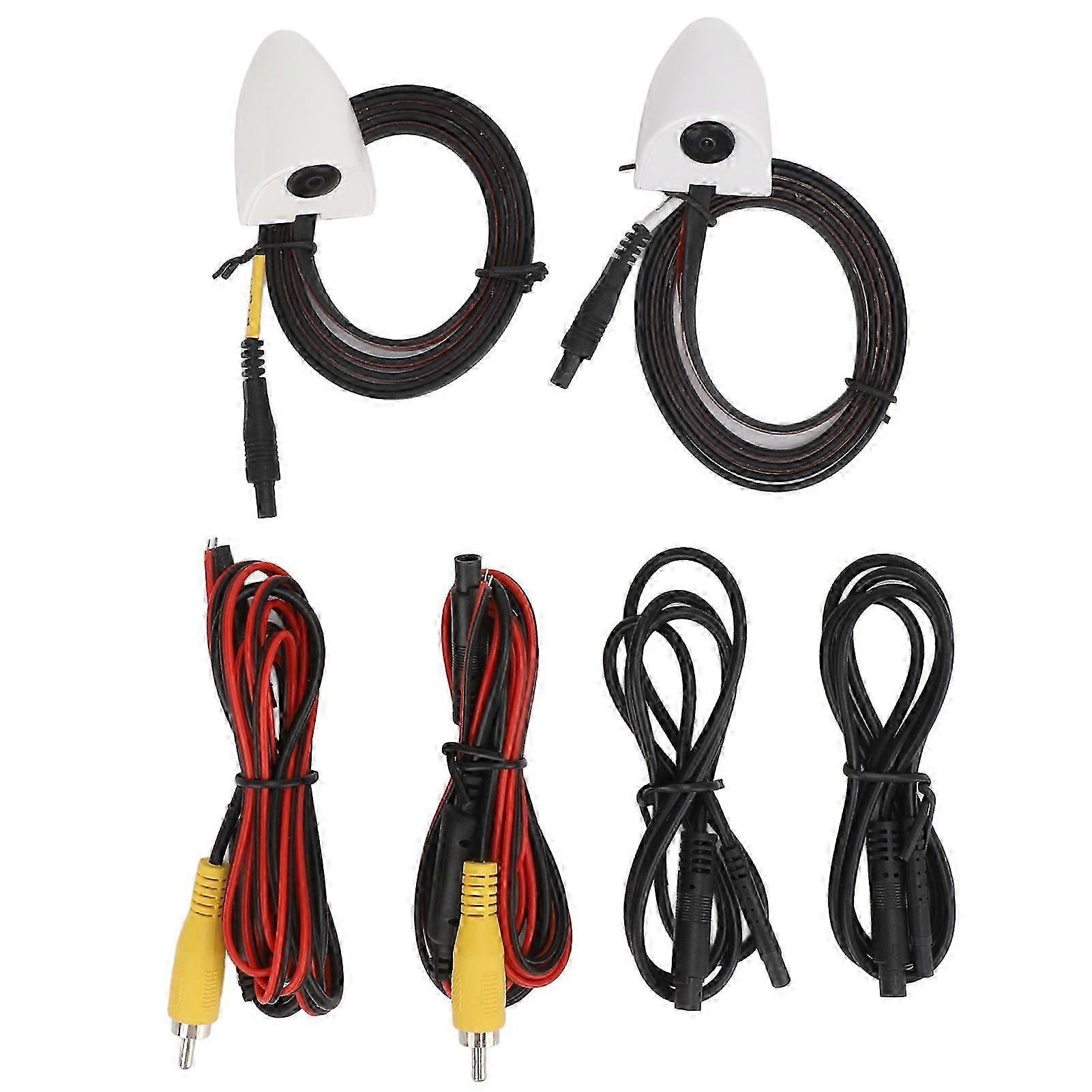 1 Pair Side View Backup Camera 80° Waterproof AHD 1080P Blind Spot Camera for Monitor Radio Head Units 25HZ/PAL Video Signal White 2025