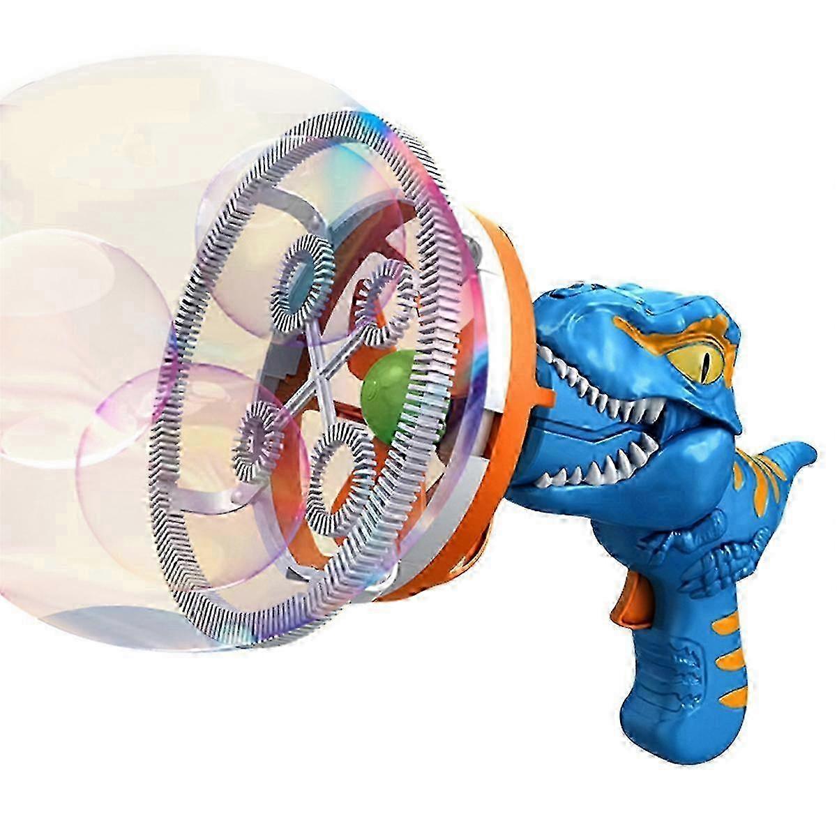 Dinosaur Shaped Bubble Machine, Three-in-One Function, Battery Powered, Blue Red Green