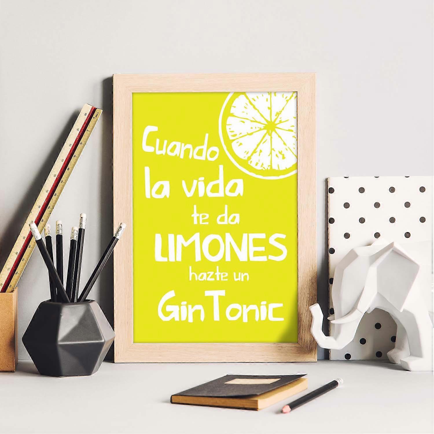Affiche avec message de bonheur et de citrons