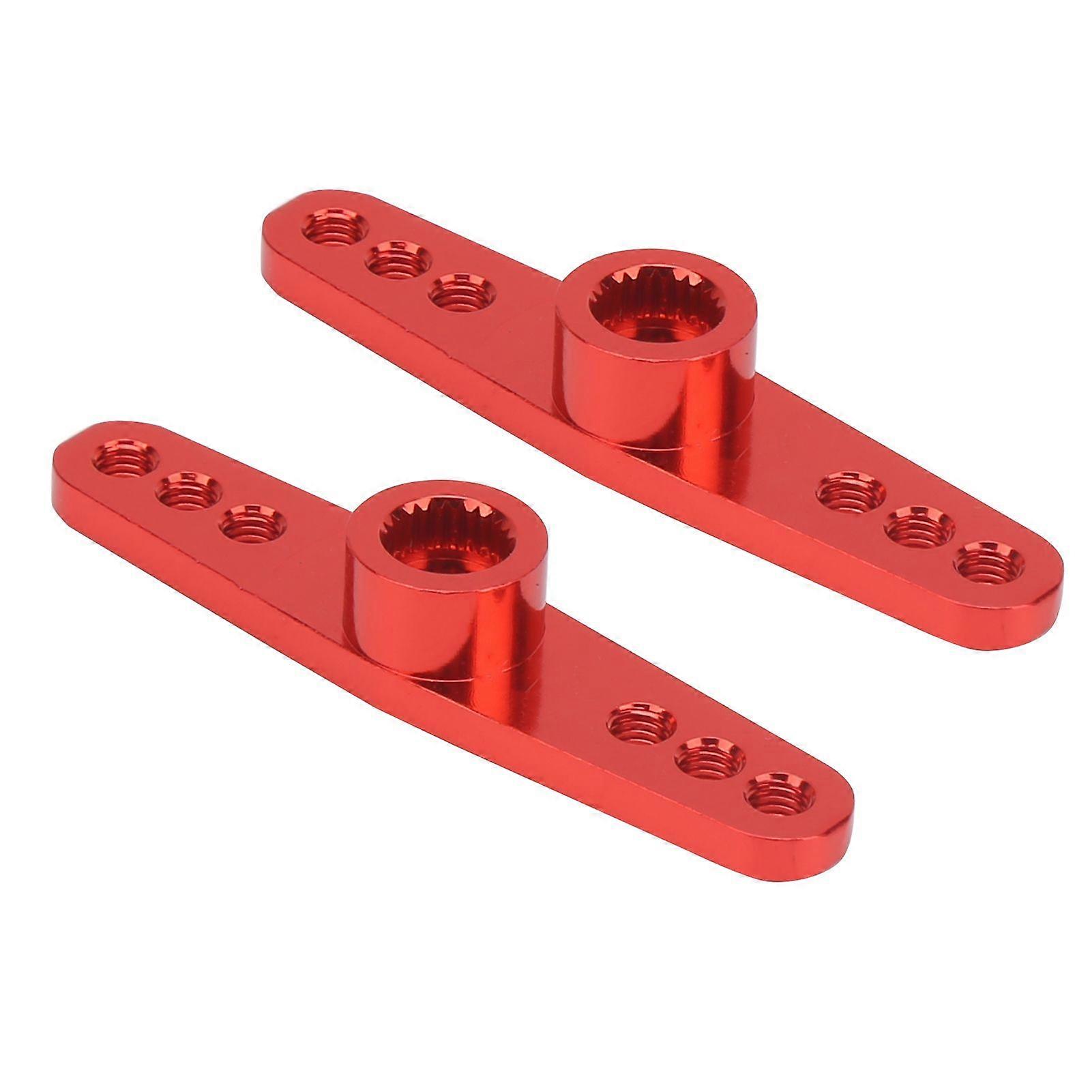2pcs 25T Aluminium Alloy CNC RC Steering Servo Arm Universal Fit for 1/10 RC CarRed
