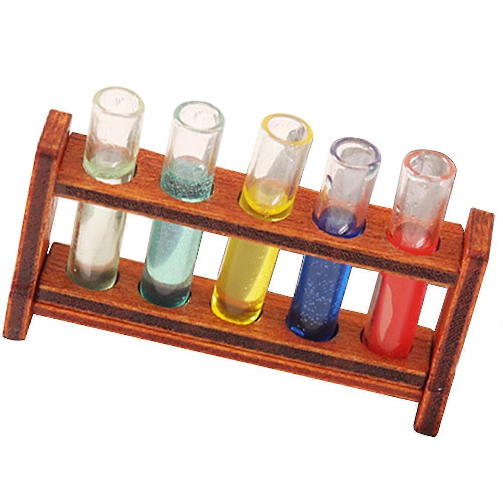 Mini Test Tubes Rack Miniature Test Tube Model for Decor 1Set