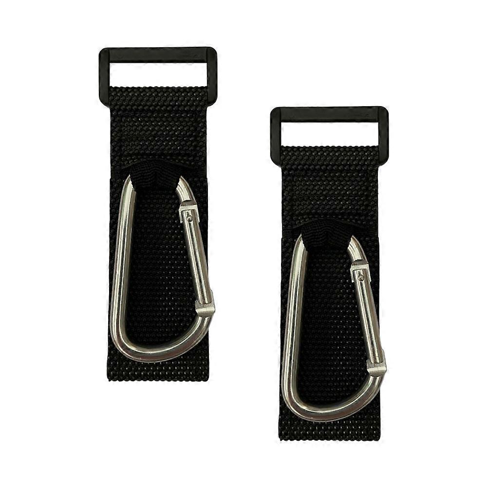 Silver D-Shaped Stroller Hanger Hook for Storage Use 2Pcs Alloy