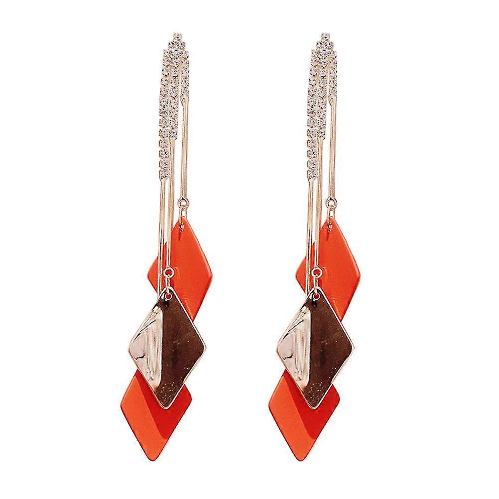 Dangle Earrings Long Eardrop Earrings for Decor 1Pair Red