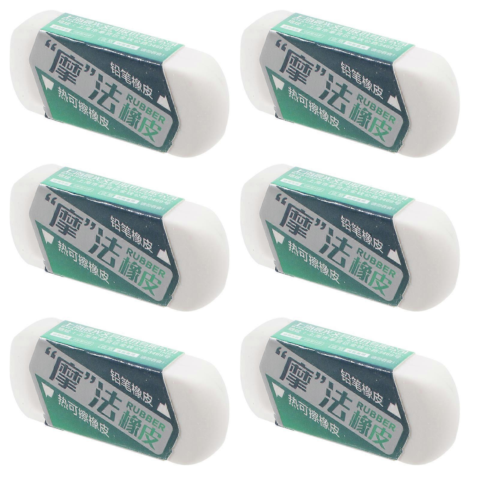 Double Headed Eraser Dual Functionality for Pencils 6Pcs White Erasers for Sketching