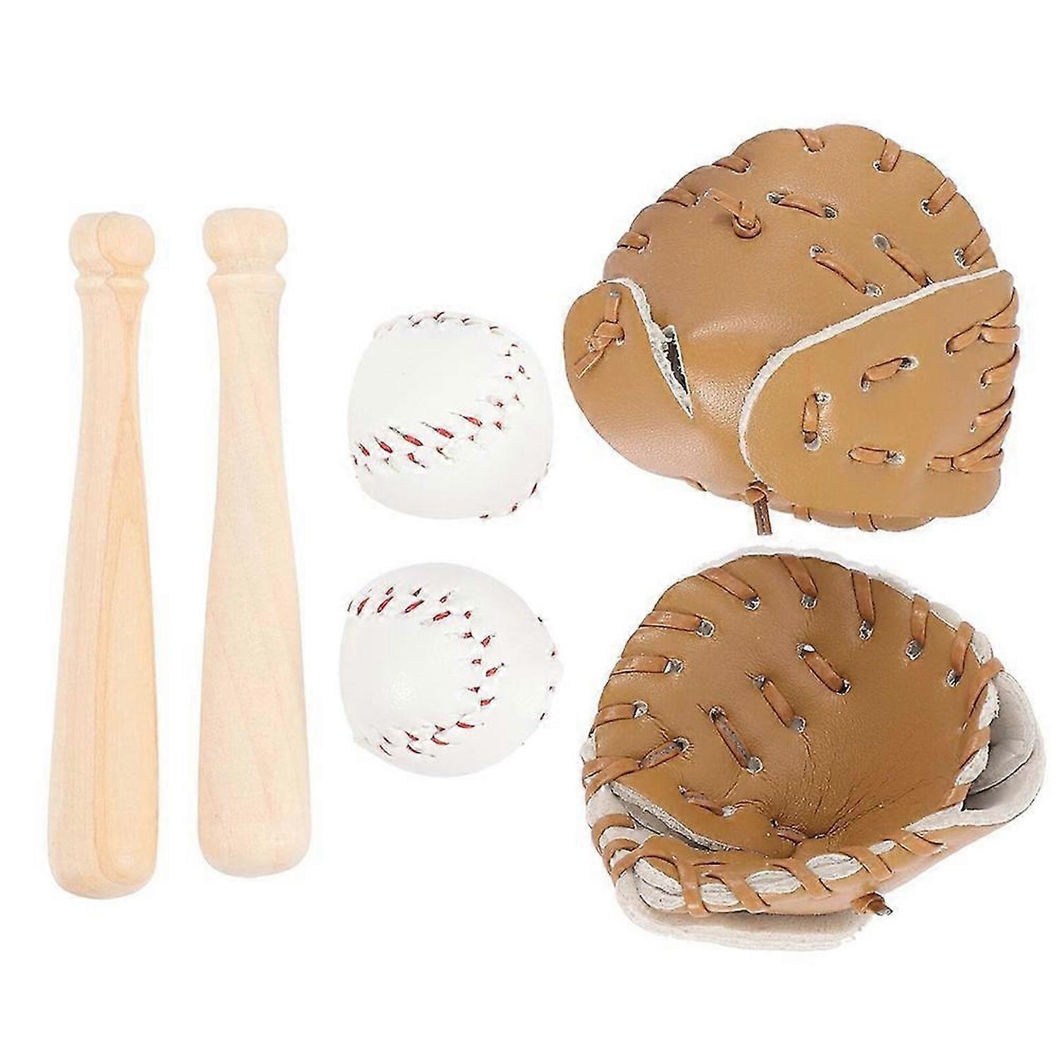 Mini Baseball Bat Glove Set Simulated Baseball Model Toy