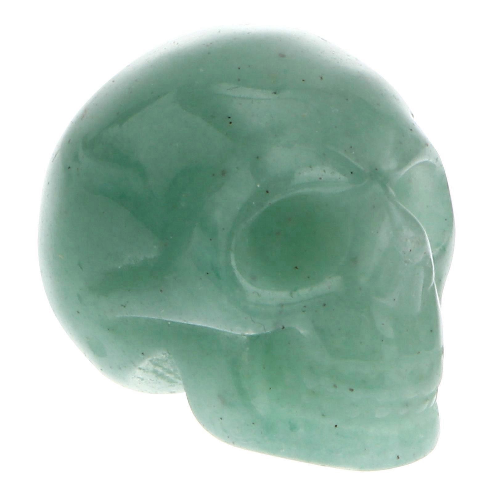 Realistic Design Crystal Skull Ornament For Desktop Decoration Suitable For Collectors In Green 2.50X2.00X1.50CM With Energy Work 1Pcs