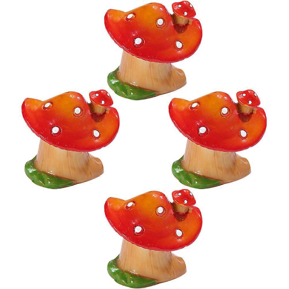 Moss Landscape Mushroom Miniature Decor Home Decoration Resin 4Pcs